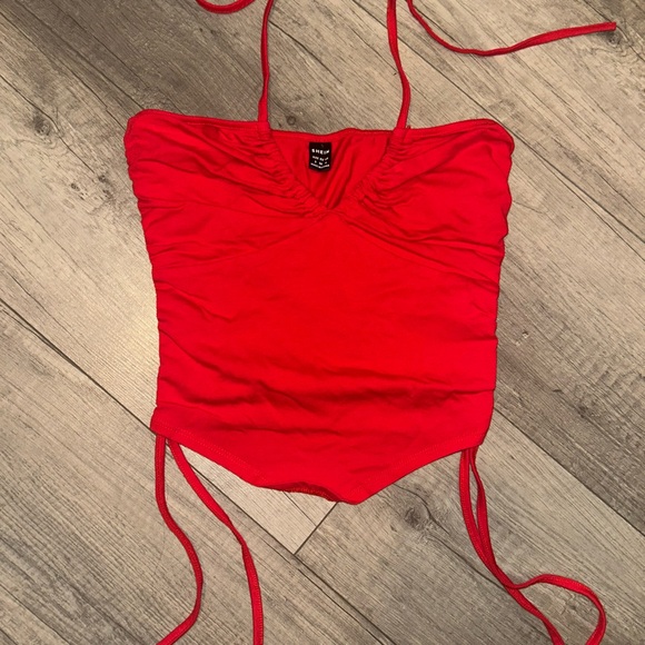 shein knot front drawstring tube top - Picture 3 of 5